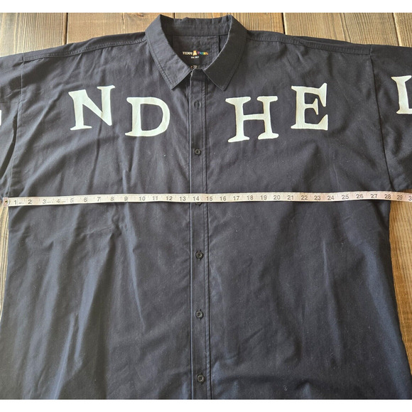 Teddy Fresh Mens Send Help Woven Shirt 2XL Black Button Up Oversized Streetwear - Picture 9 of 12